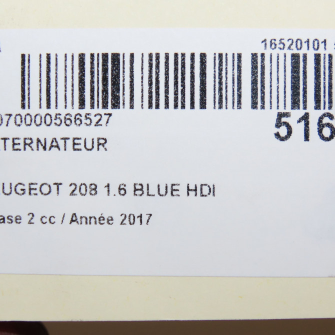 Alternateur occasion PEUGEOT 208 Phase 2 04-2015->... 1.6 BLUE HDI 100ch 9810525380 7