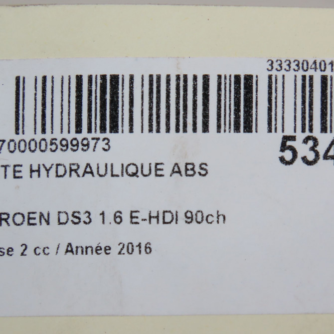 Unité hydraulique ABS occasion CITROEN DS3 Phase 1 04-1995->04-1999 1.6 E-HDI 90ch 1616762980 7