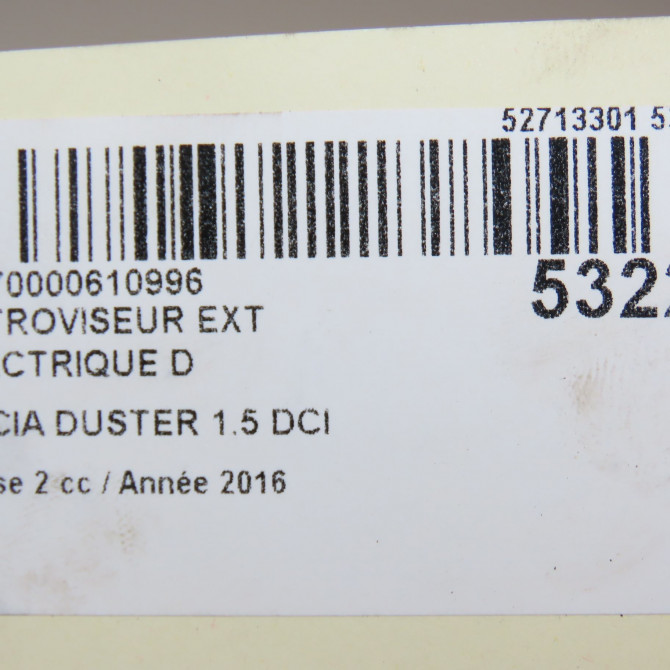 Retroviseur exterieur electrique droit occasion DACIA DUSTER Phase 2 09-2013->... 1.5 DCI 110ch 963018796R 6