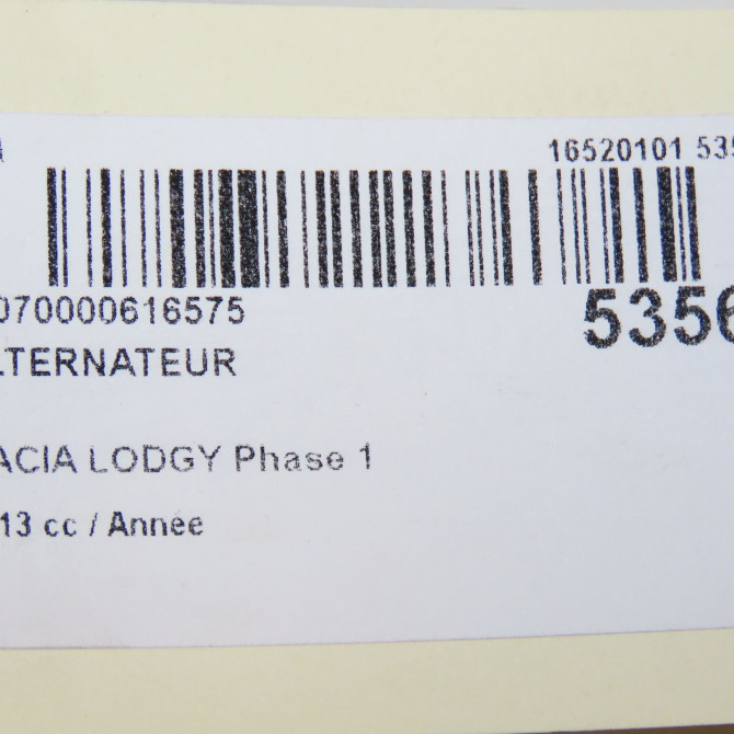 Alternateur occasion DACIA LODGY Phase 1 01-2012->... 231000861R 7