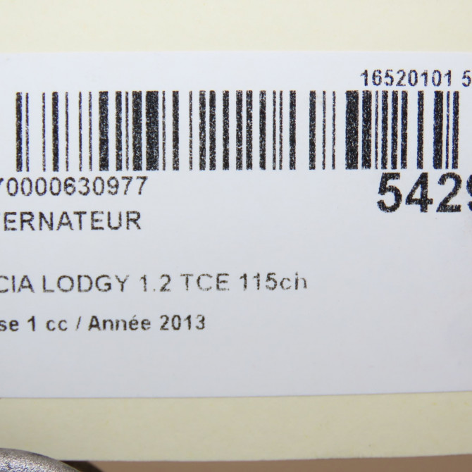 Alternateur occasion DACIA LODGY Phase 1 01-2012->... 1.2 TCE 115ch 231000861R 8