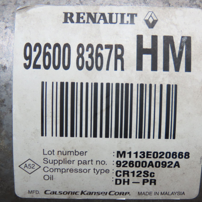 Compresseur air conditionne occasion DACIA LODGY Phase 1 01-2012->... 1.2 TCE 115ch 926008367R 6