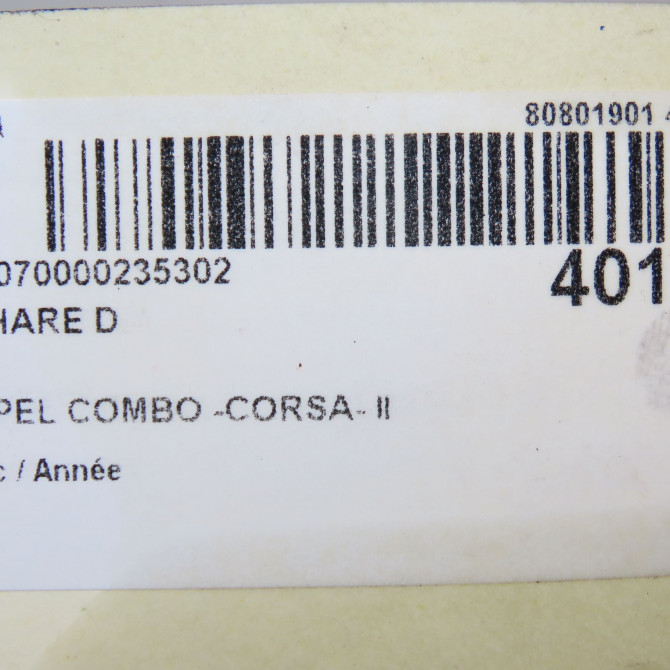 Phare droit occasion OPEL COMBO -CORSA- II 93188580 5