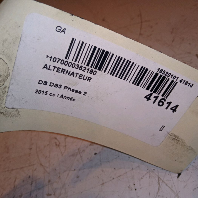Alternateur occasion DS DS3 Phase 2 06-2014->... 9818677980 4