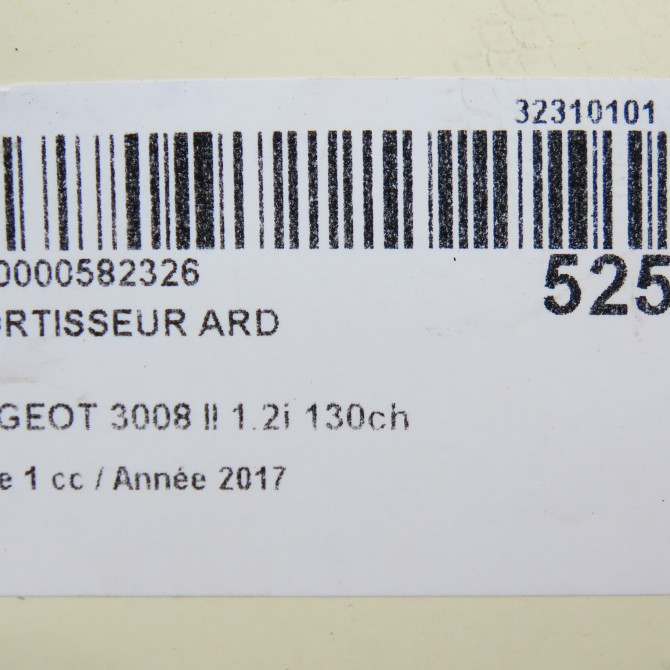 Amortisseur arrière droit occasion PEUGEOT 3008 II Phase 1 04-1995->04-1999 1.2i 130ch 9824958980 5