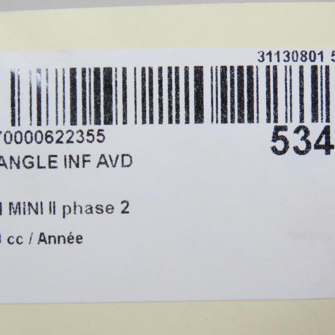 Triangle inf avd occasion MINI MINI II phase 2 08-2010->... 31129806520 7