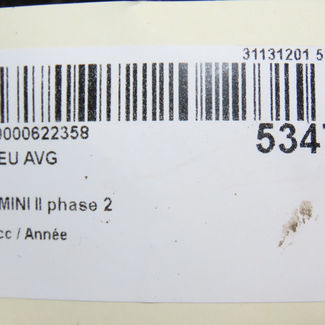 Moyeu avg occasion MINI MINI II phase 2 08-2010->... 31209813406 6