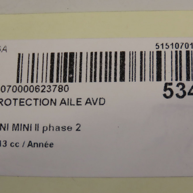 Protection aile avd occasion MINI MINI II phase 2 08-2010->... 51139810466 5