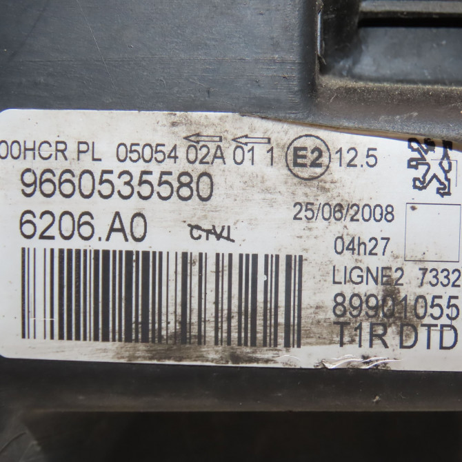 Phare droit occasion PEUGEOT 206 Phase 2 02-2003->02-2009 1.4 HDI 70ch 6206A0 4