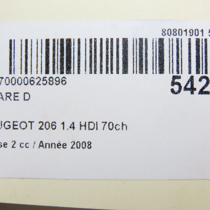 Phare droit occasion PEUGEOT 206 Phase 2 02-2003->02-2009 1.4 HDI 70ch 6206A0 6