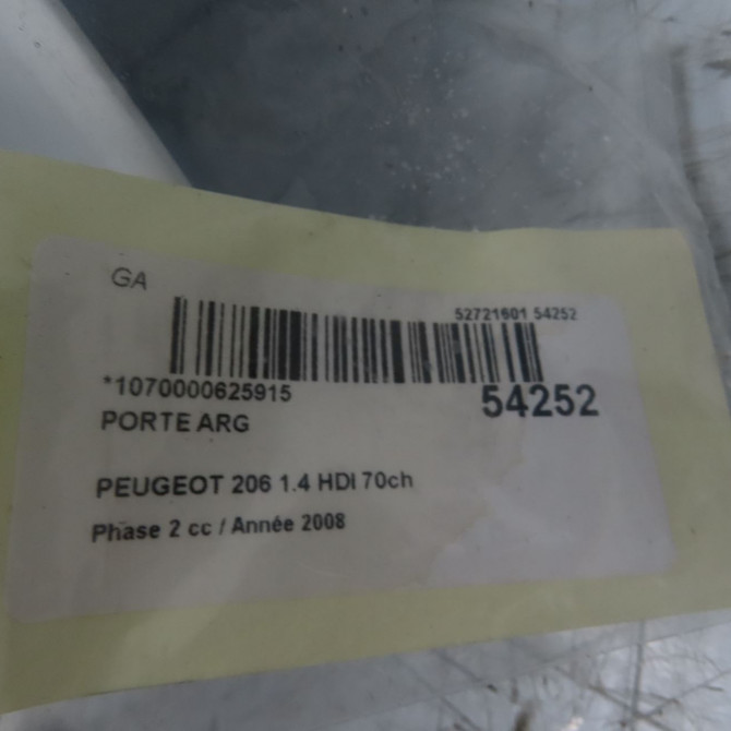 Porte arrière gauche occasion PEUGEOT 206 Phase 2 02-2003->02-2009 1.4 HDI 70ch 900678 5