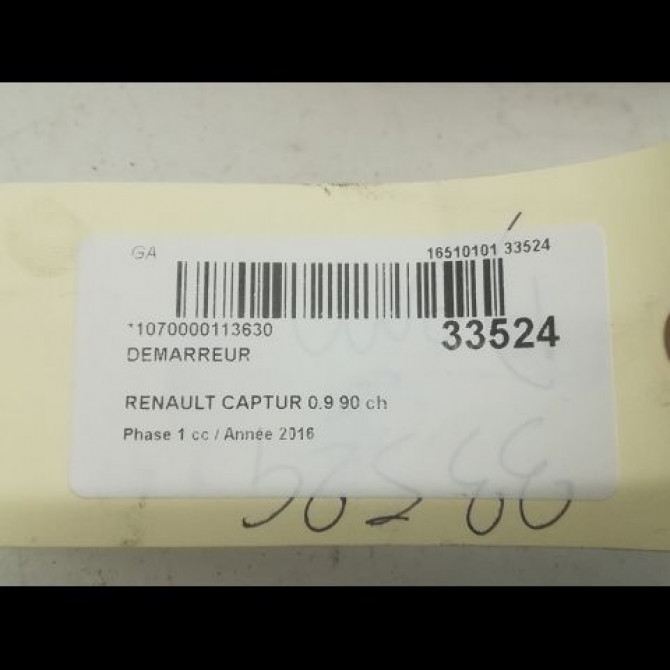 Démarreur occasion RENAULT CAPTUR Phase 1 02-2013->... 0.9 90 ch 233009161R 5