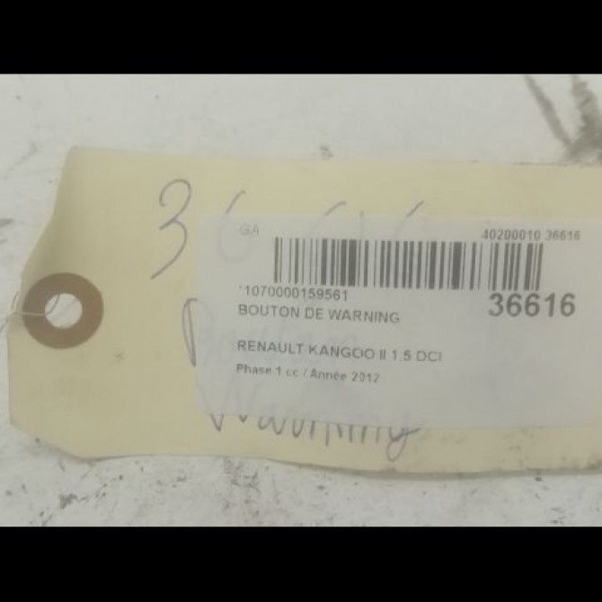 Bouton de warning occasion RENAULT KANGOO II Phase 1 01-2008->03-2013 1.5 DCI 105ch 252105246R 2