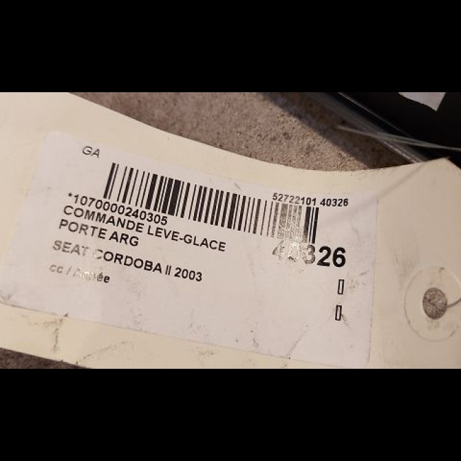 Commande leve-glace porte arrière gauche occasion SEAT CORDOBA II 6L09598559B9 3