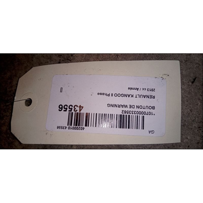 Bouton de warning occasion RENAULT KANGOO II Phase 1 01-2008->03-2013 252105246R 2