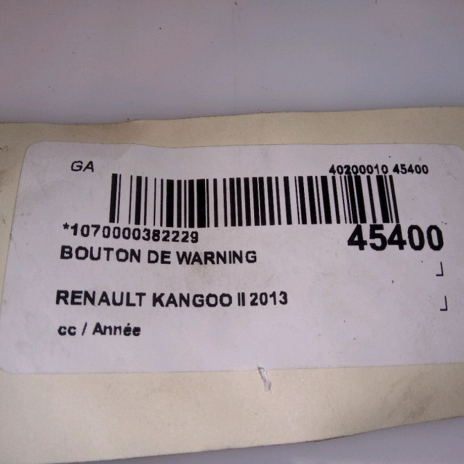 Bouton de warning occasion RENAULT KANGOO II 252105246R 4