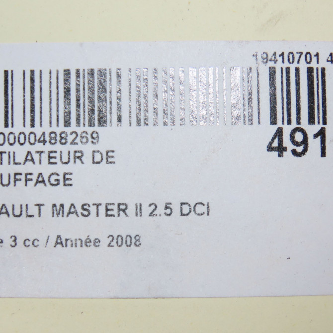 Ventilateur de chauffage occasion RENAULT MASTER II Phase 3 06-2006->04-2010 2.5 DCI 100ch 7701057555 6