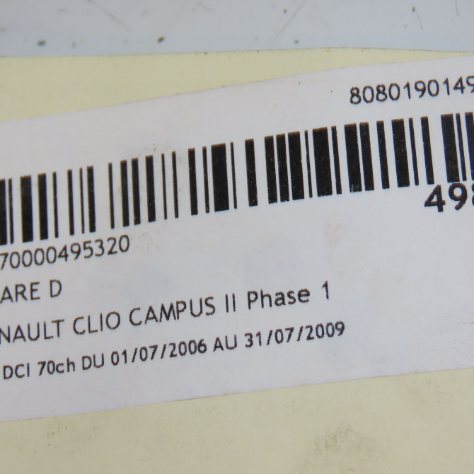 Phare droit occasion RENAULT CLIO CAMPUS II Phase 2 07-2009->12-2012 7701054063 4