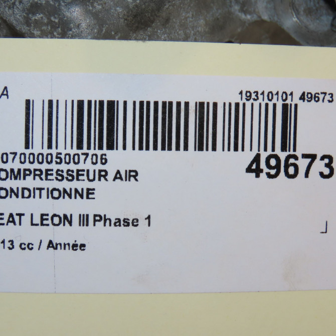 Compresseur air conditionne occasion SEAT LEON III LEON III Phase 1 2012-10-01->-0001-11-30 5Q0820803Q 7