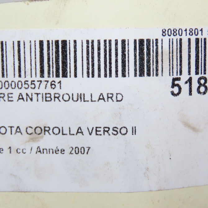 Phare antibrouillard avant gauche occasion TOYOTA COROLLA VERSO II Phase 1 05-2004->06-2007 136 D-4D 812210F010 4