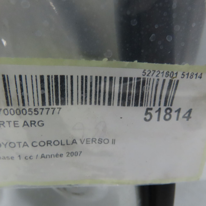 Porte arrière gauche occasion TOYOTA COROLLA VERSO II Phase 1 05-2004->06-2007 136 D-4D 670040F010 5