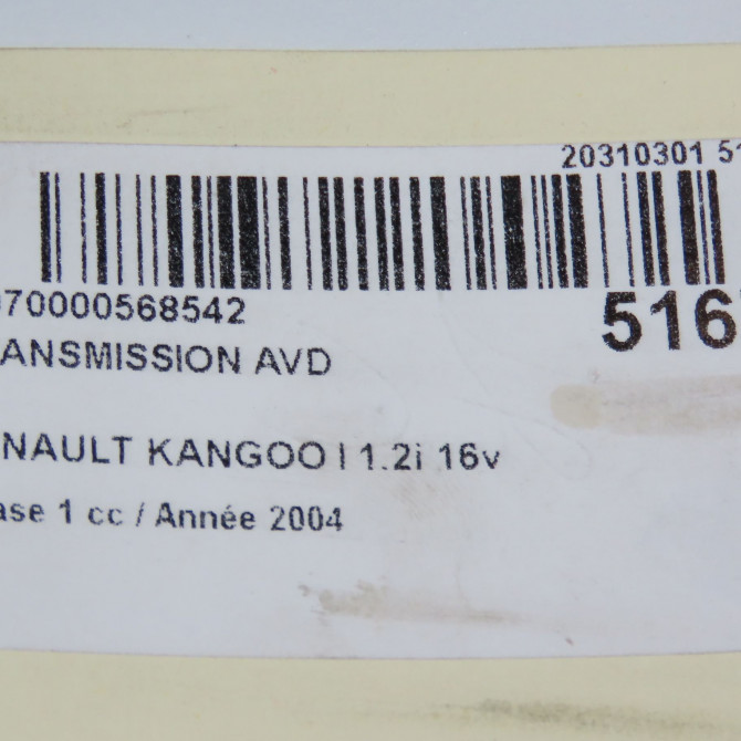 Transmission avant droite occasion RENAULT KANGOO I Phase 1 09-1997->06-2003 1.2i 16v 75ch 8200844454 6