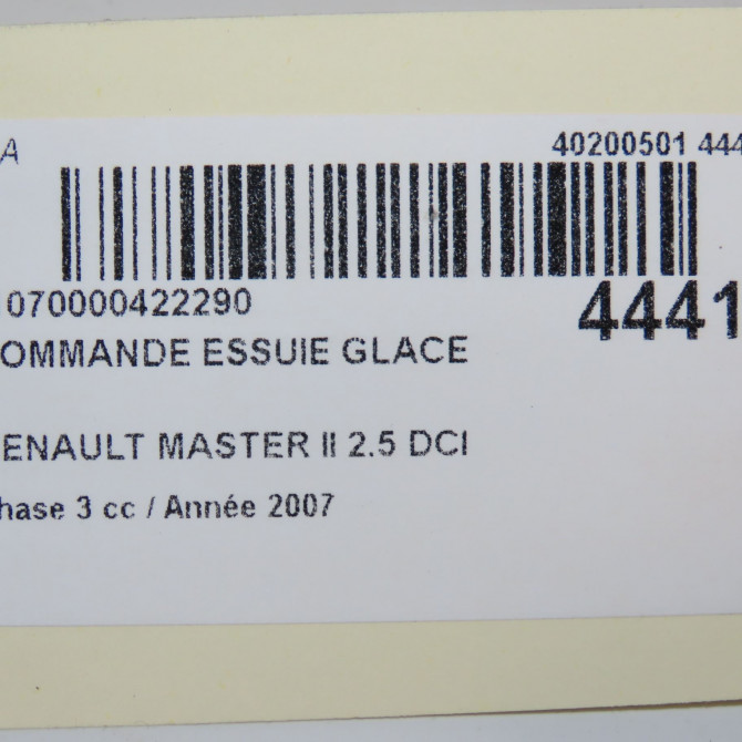 Commande essuie glace occasion RENAULT MASTER II Phase 3 06-2006->04-2010 2.5 DCI  120ch 7701050685 6