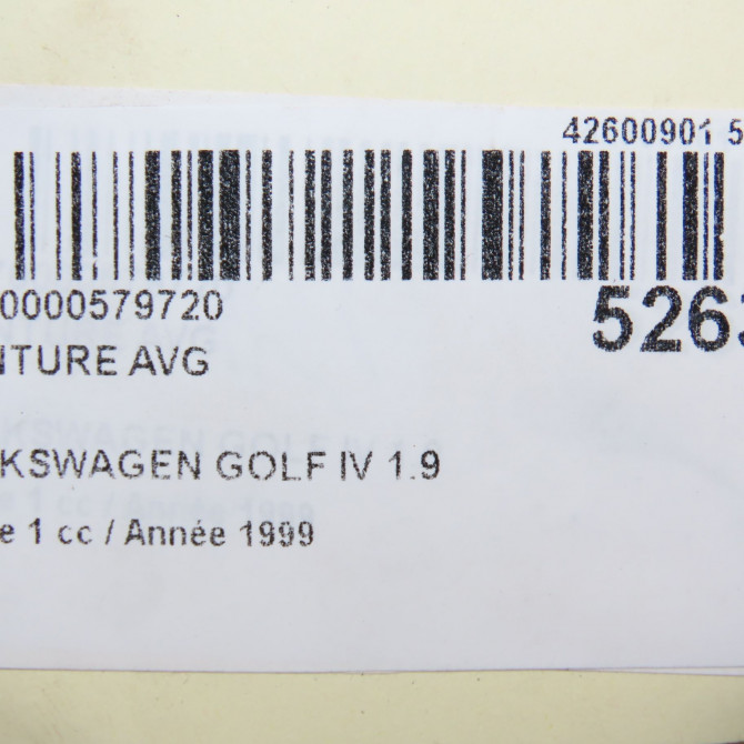 Ceinture avant gauche occasion VOLKSWAGEN GOLF IV GOLF IV Phase 1 1998-01-01->2005-06-30 1.9 TDI 110ch 1J4857705AAHCP 6