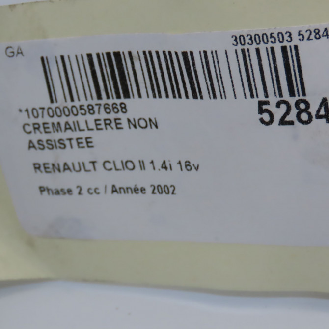 Cremaillere non assistee occasion RENAULT CLIO II Phase 2 06-2001->07-2006 1.4i 16v 8200891308 6