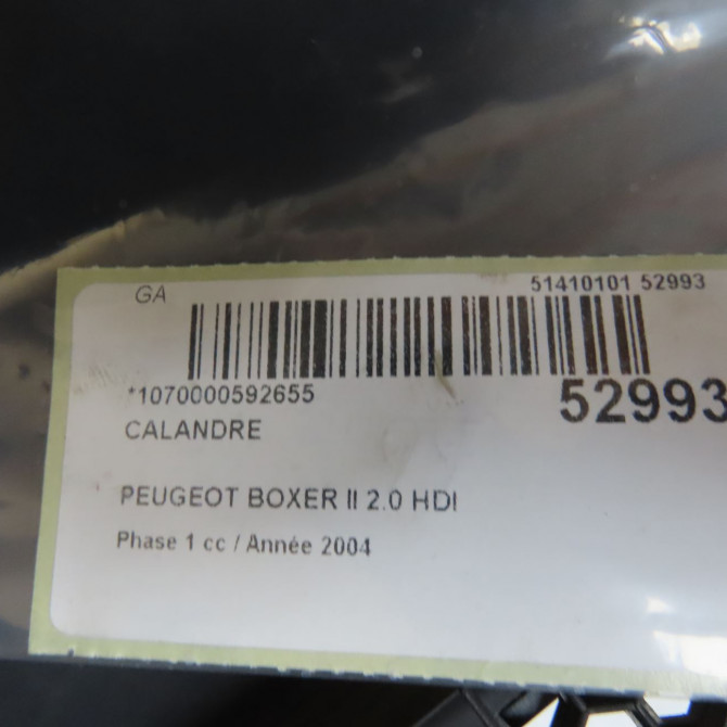 Calandre occasion PEUGEOT BOXER II Phase 1 02-2002->06-2006 2.0 HDI 85ch 7804Q0 4