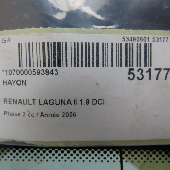 Hayon occasion RENAULT LAGUNA II Phase 2 03-2005->09-2007 1.9 DCI 125ch 7751474532 4