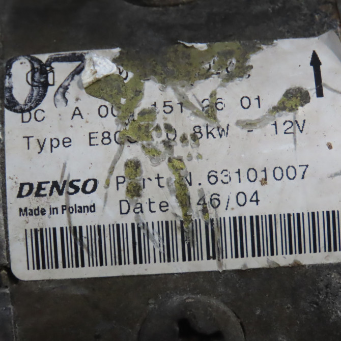 Démarreur occasion SMART SMART CITY/FORTWO I SMART CITY/FORTWO I Phase 2 2002-03-01->2006-12-31 61ch Q0003188V008000000 5