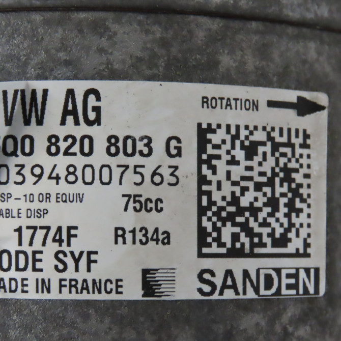 Compresseur air conditionne occasion SEAT IBIZA IV Phase 3 09-2015->... 1.2 TSI 90ch 5Q0820803Q 6