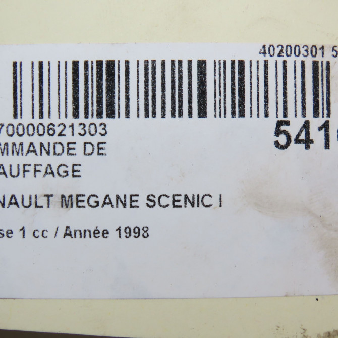 Commande de chauffage occasion RENAULT MEGANE SCENIC I Phase 1 09-1996->08-1999 1.6 7701045872 6