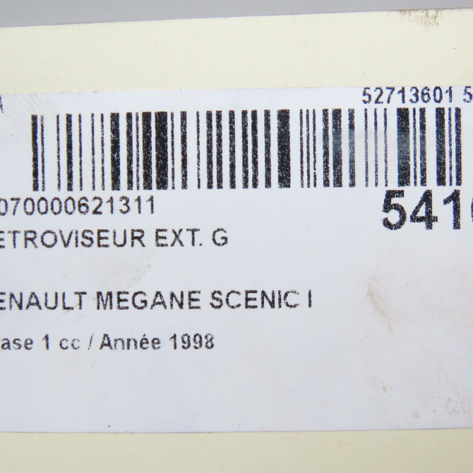 Retroviseur exterieur gauche occasion RENAULT MEGANE SCENIC I Phase 1 09-1996->08-1999 1.6 7700841653 6