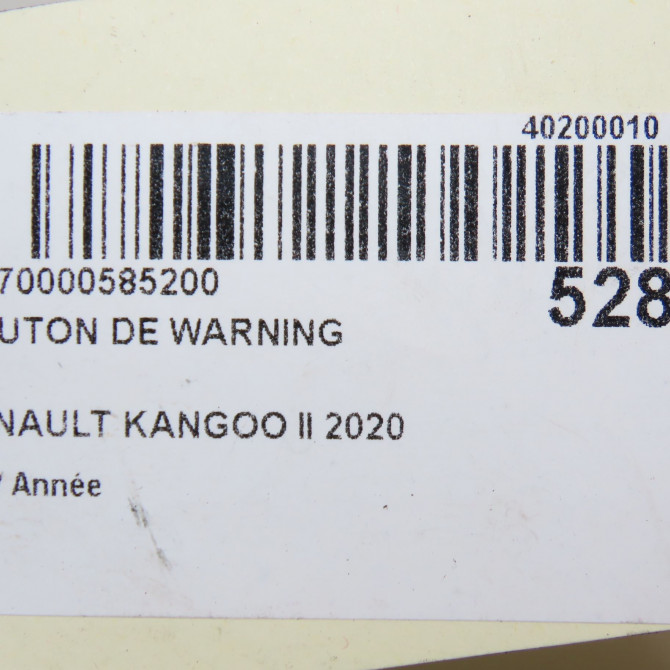 Bouton de warning occasion RENAULT KANGOO II 252105246R 5