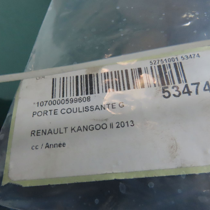 Porte coulissante g occasion RENAULT KANGOO II Phase 1 01-2008->03-2013 1.5 DCI 90ch 821013279R 5