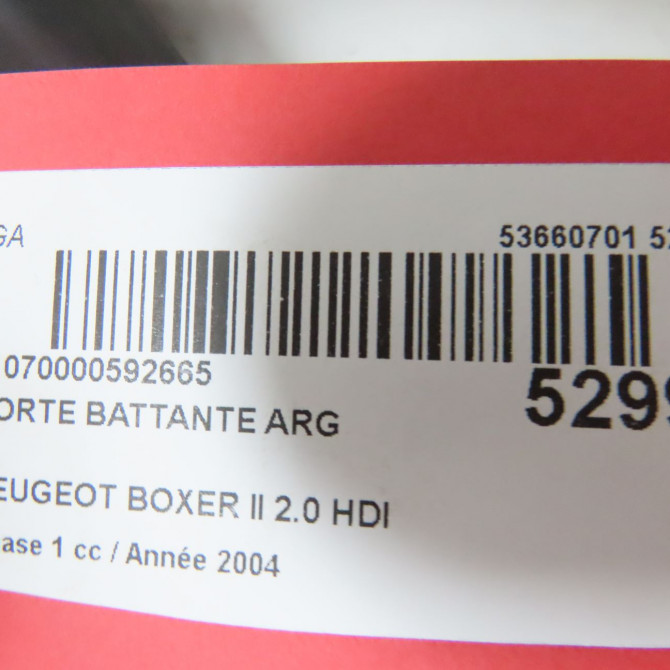 Porte battante arrière gauche occasion PEUGEOT BOXER II Phase 1 02-2002->06-2006 2.0 HDI 85ch 1611433580 7