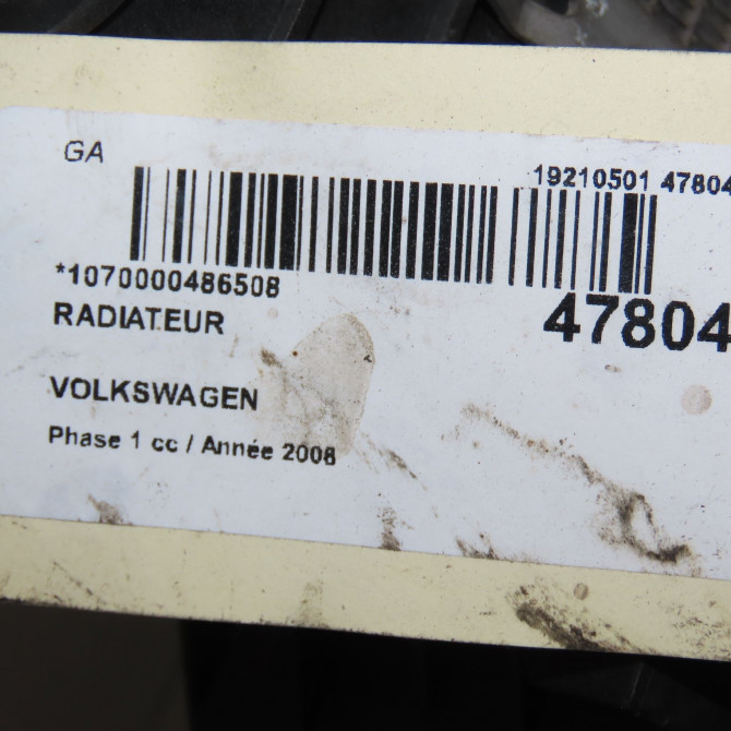 Radiateur occasion VOLKSWAGEN TRANSPORTER V Phase 1 06-2003->08-2009 1.9 TDI 85ch 7H0121253K 5