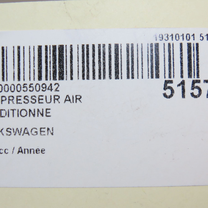 Compresseur air conditionne occasion VOLKSWAGEN TRANSPORTER V Phase 1 06-2003->08-2009 7H0820803F 8