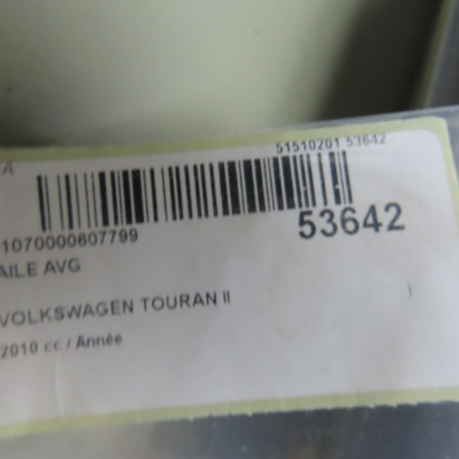 Aile avant gauche occasion VOLKSWAGEN TOURAN II Phase 1 09-2010->12-2015 1T0821021D 4