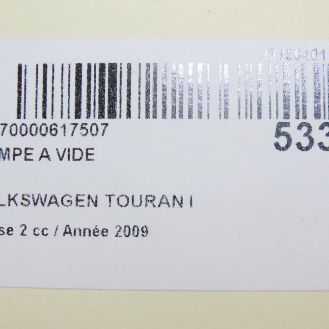Pompe a vide occasion VOLKSWAGEN TOURAN I Phase 2 11-2006->09-2010 2.0TDi 16v 140ch 3G145209D 7