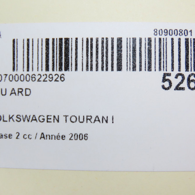 Feu arrière droit occasion VOLKSWAGEN TOURAN I Phase 2 11-2006->09-2010 2.0TDi 16v 140ch 6