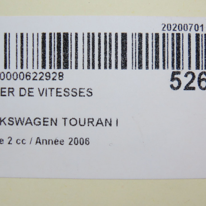 Levier de vitesses occasion VOLKSWAGEN TOURAN I Phase 2 11-2006->09-2010 2.0TDi 16v 140ch 4