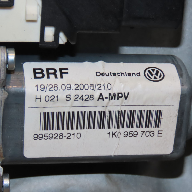 Mecanisme+moteur leve-glace arg occasion VOLKSWAGEN TOURAN I Phase 2 11-2006->09-2010 2.0TDi 16v 140ch 6