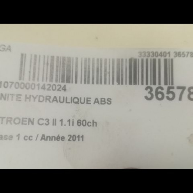 Unité hydraulique ABS occasion CITROEN C3 II Phase 1 11-2009->02-2013 1.1i 60ch 4541SC 3