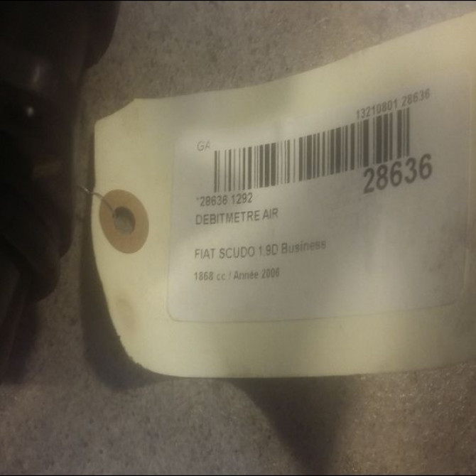 Debimetre air occasion FIAT SCUDO I Phase 2 01-2004->04-2007 1.9 D 9629471080 3