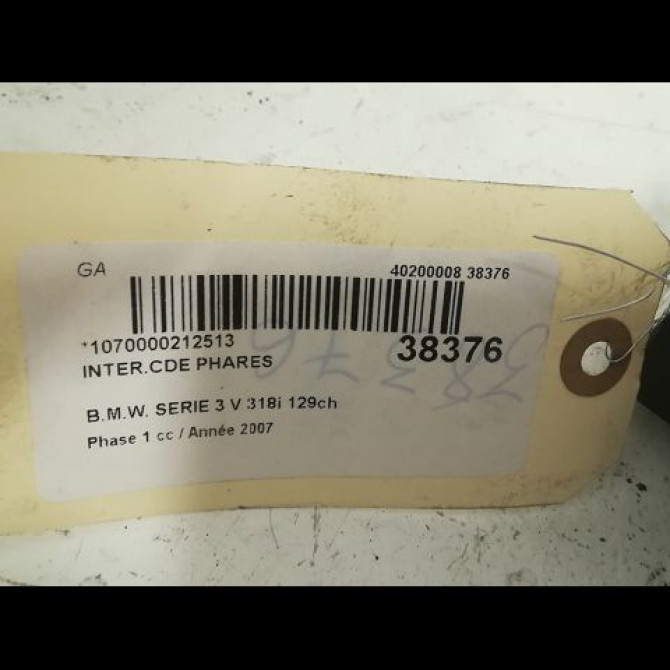 Interrupteur commande de phares occasion B.M.W. SERIE 3 V Phase 1 03-2005->09-2008 318i 129ch 61316932798 3