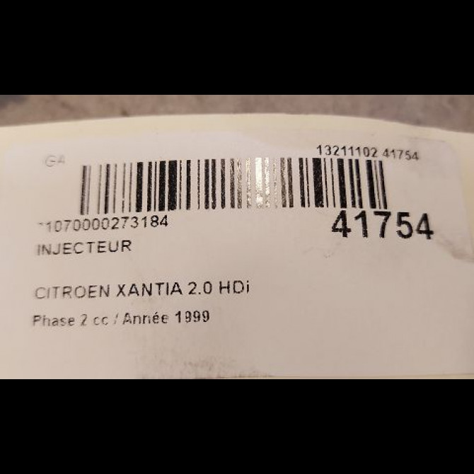 Injecteur occasion CITROEN XANTIA Phase 2 12-1997->06-2001 2.0 HDi 110ch 3
