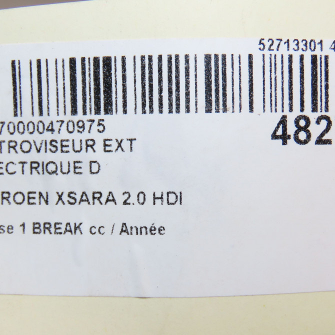 Retroviseur exterieur electrique droit occasion CITROEN XSARA phase 1 BREAK 02-1998->09-2000 2.0 HDI 90ch 8148TJ 6